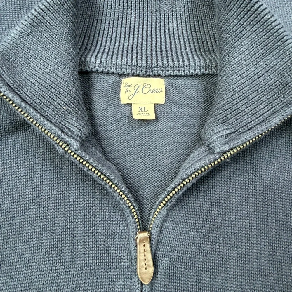 J. Crew Mens Size XL Sweater Navy Blue Cotton Quarter Zip BT793 NWOT